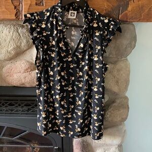 Anne Klein vintage style ruffled top